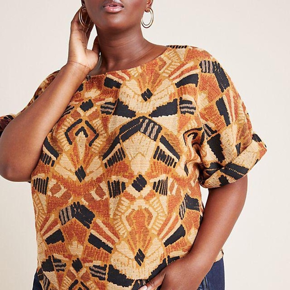 Anthropologie Dolan Sz XS Tapestry Oversized Relaxed Boho Top